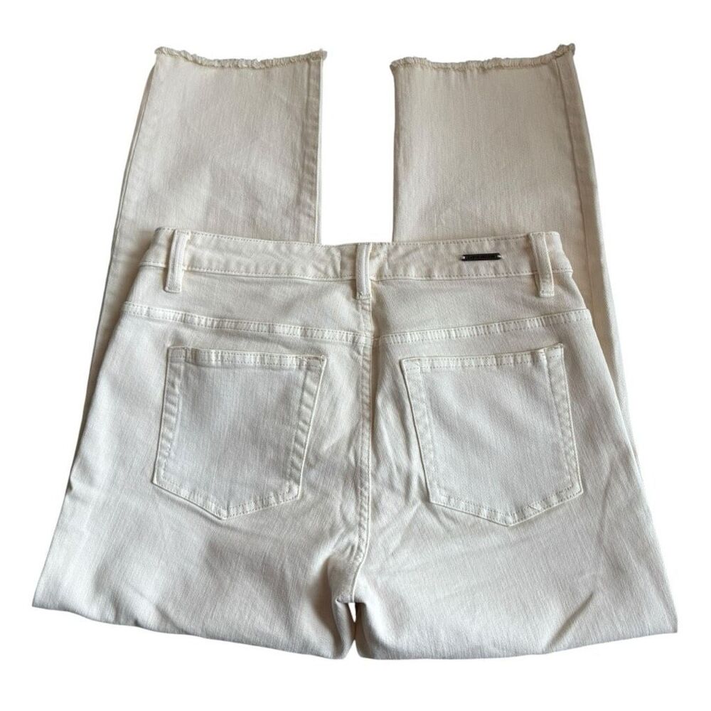 Carve Designs Carson Jeans Cream / Ecru Denim Size 8 Raw Hem Boyfriend Style - Picture 8 of 9